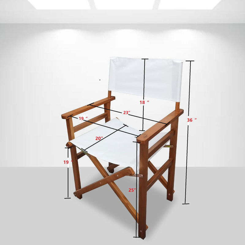 2 Pack Folding Chair Wooden Director Chair Canvas Folding Chair