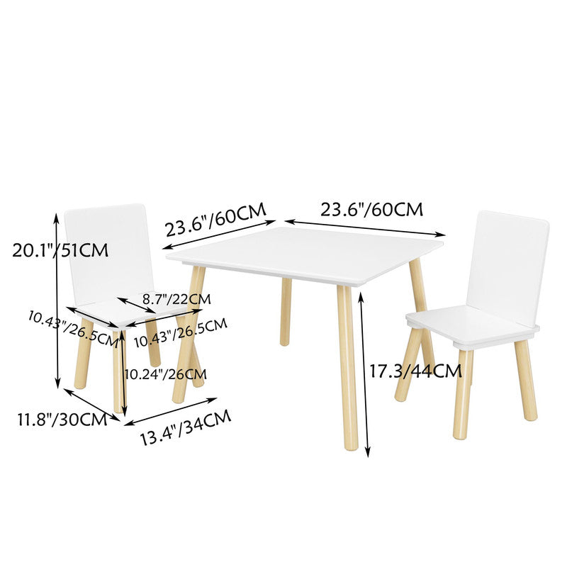 3 Pieces Toddler Table and Chair Set