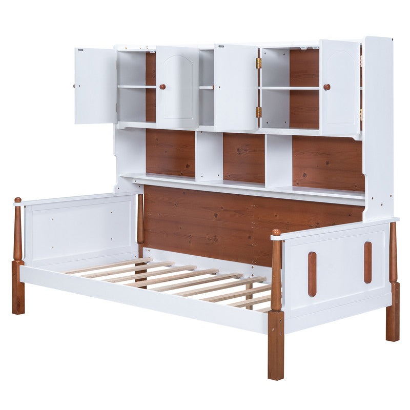 Twin Size Platform Bed with Multiple Storage