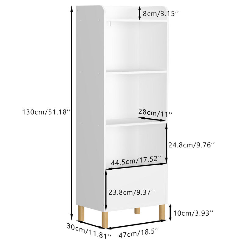 Kids 4-Tier Bookcase Children's Book Display