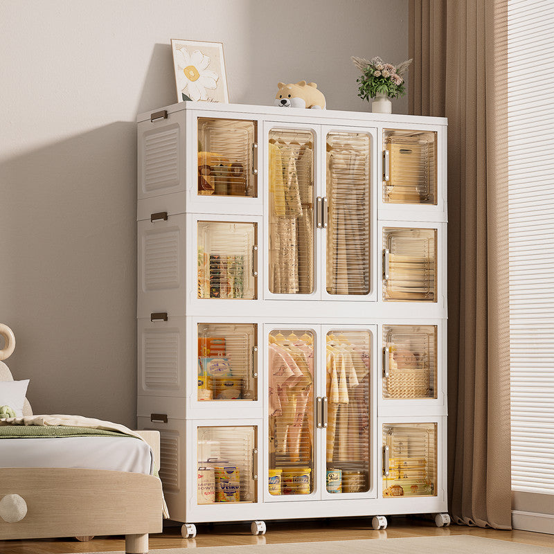 Baby Wardrobe Storage Cabinet with 12 Magnetic Doors