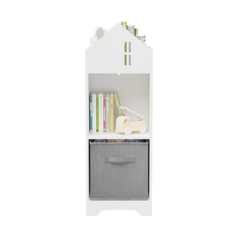 Kids Dollhouse Bookcase with Storage, 2-Tier Storage Display Organizer