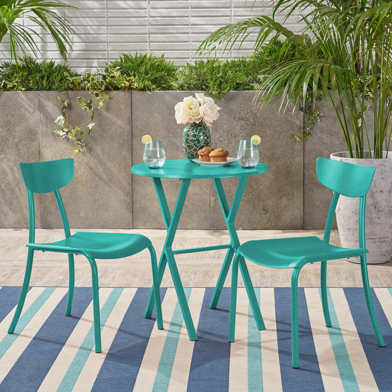 Outdoor Bistro Set Two Chairs and One Table