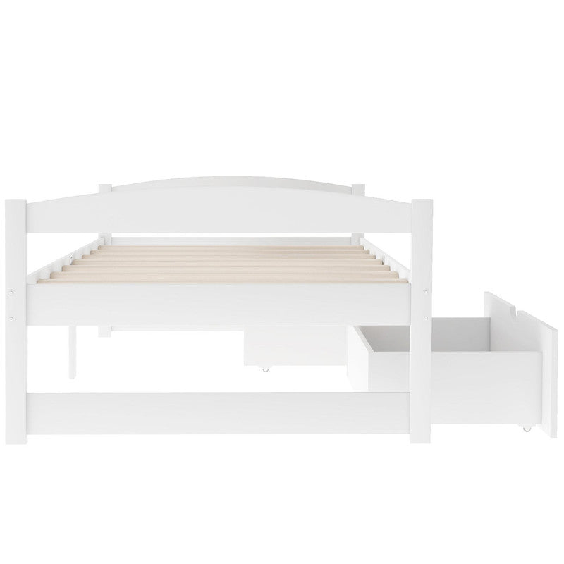 Twin Size Platform Bed with Two Drawers