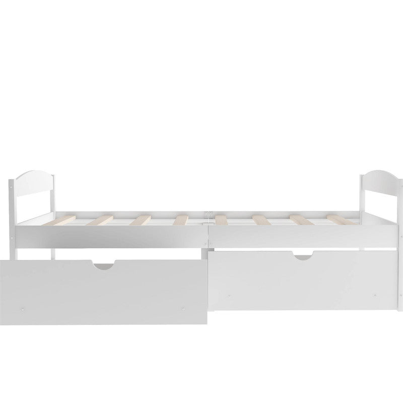 Twin Size Platform Bed with Two Drawers