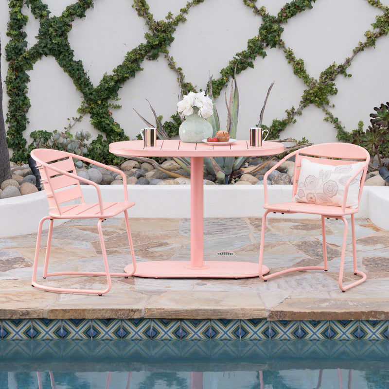 Sanamo Outdoor Bistro Set Two Chairs and One Oval Table