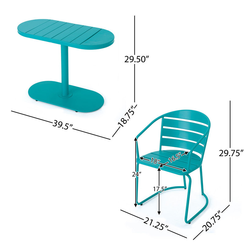 Sanamo Outdoor Bistro Set Two Chairs and One Oval Table