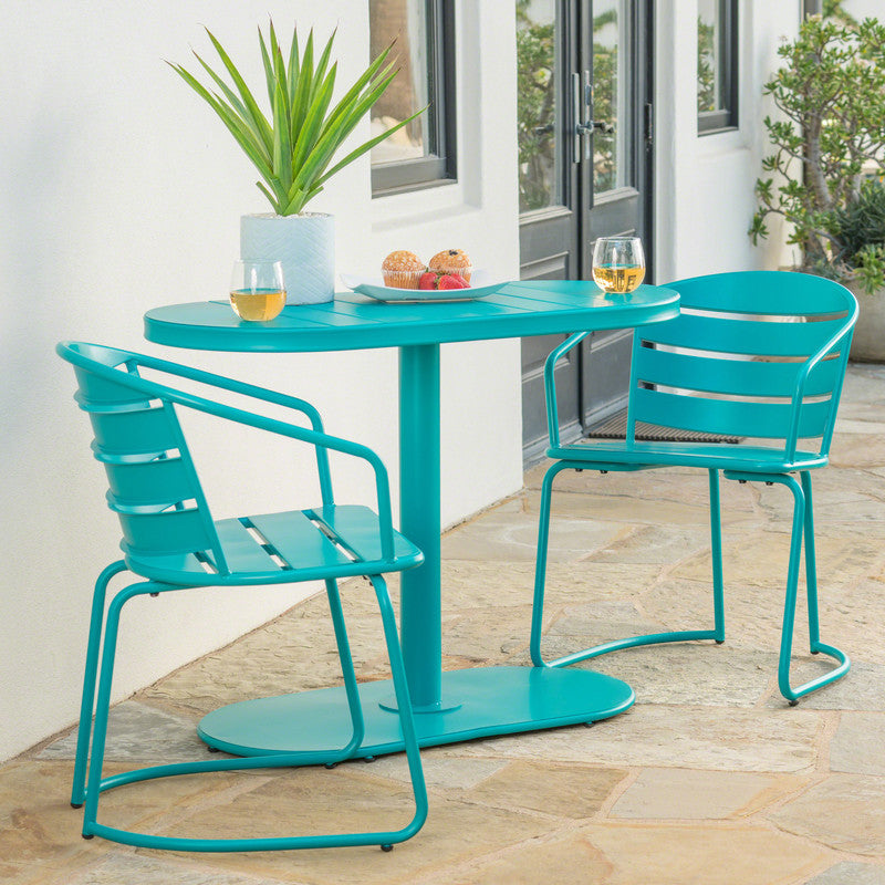 Sanamo Outdoor Bistro Set Two Chairs and One Oval Table