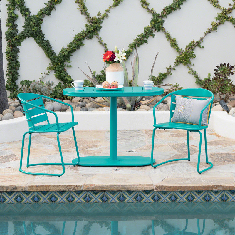 Sanamo Outdoor Bistro Set Two Chairs and One Oval Table