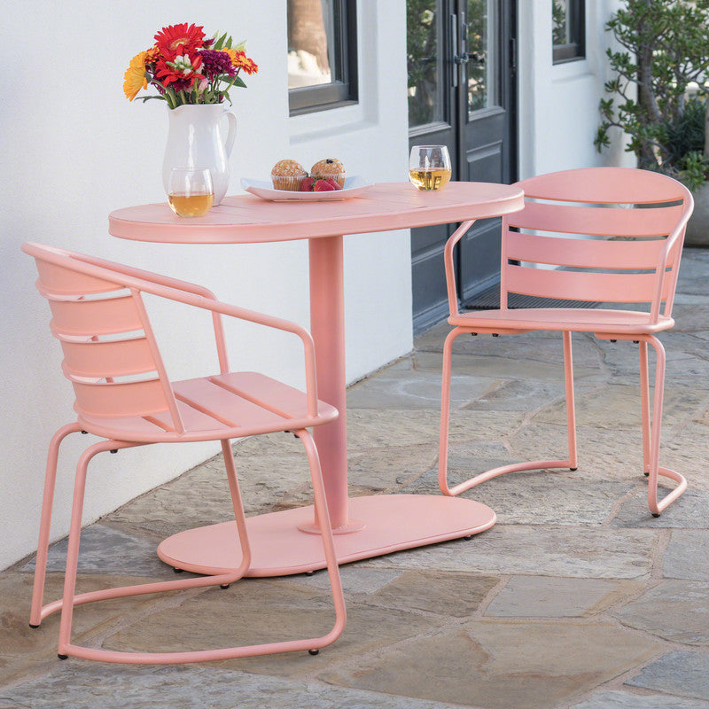 Sanamo Outdoor Bistro Set Two Chairs and One Oval Table