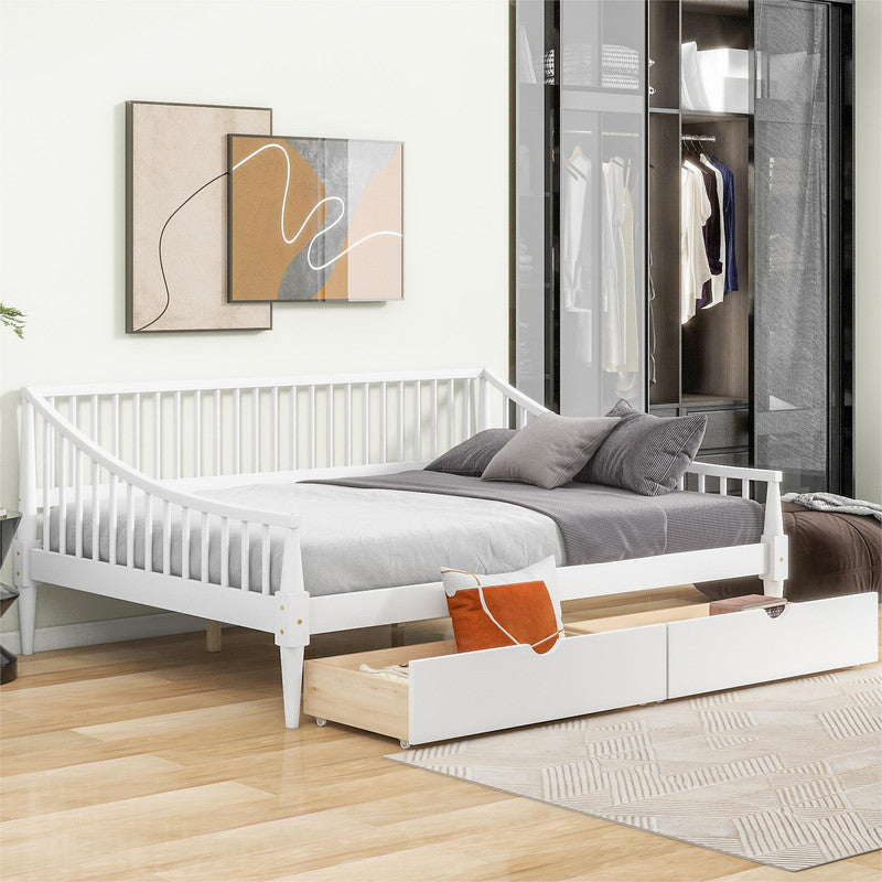Full Size Daybed with Two Storage Drawers and Support Legs