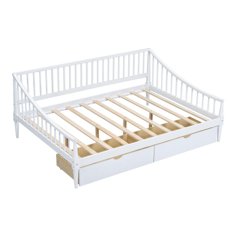Full Size Daybed with Two Storage Drawers and Support Legs
