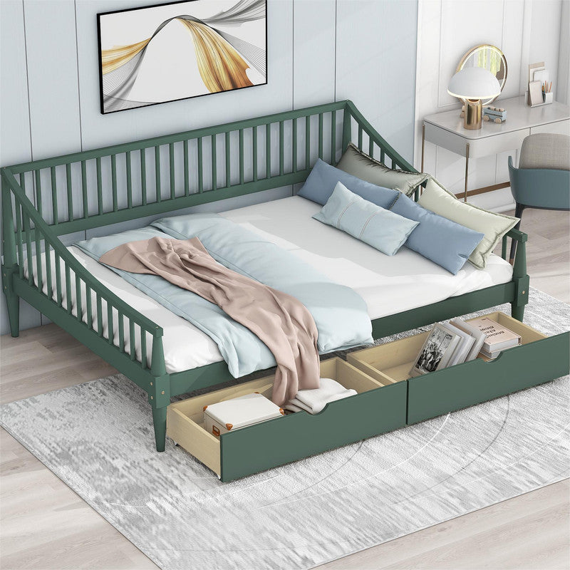 Full Size Daybed with Two Storage Drawers and Support Legs