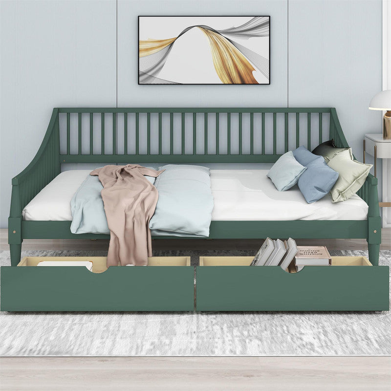 Full Size Daybed with Two Storage Drawers and Support Legs