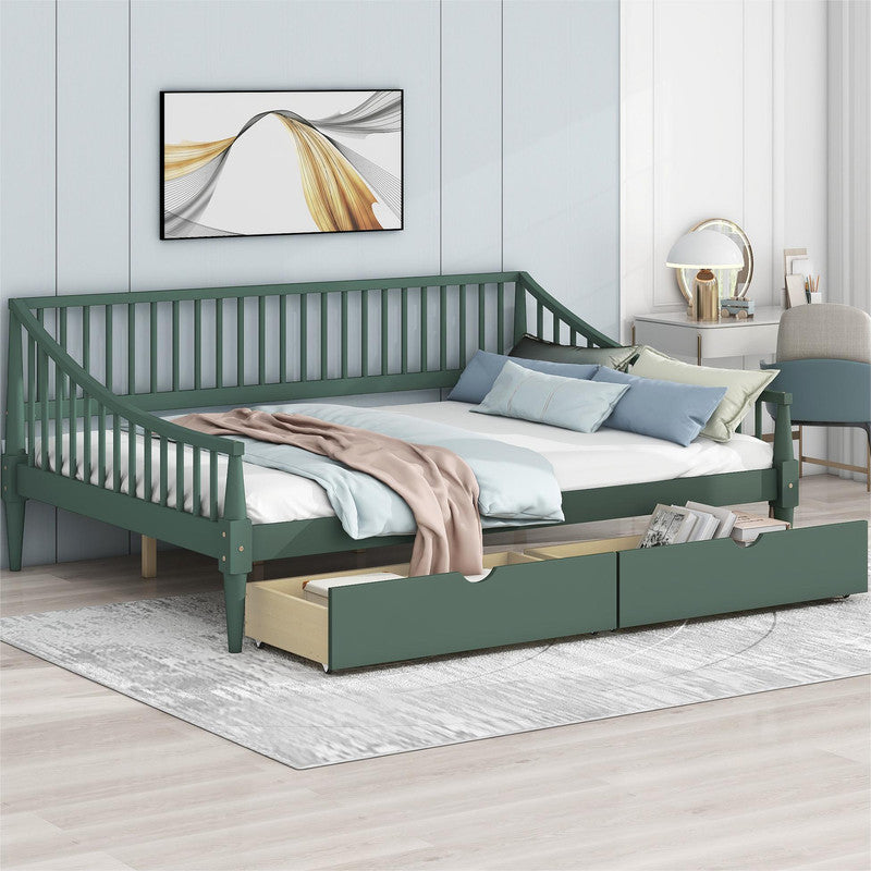 Full Size Daybed with Two Storage Drawers and Support Legs