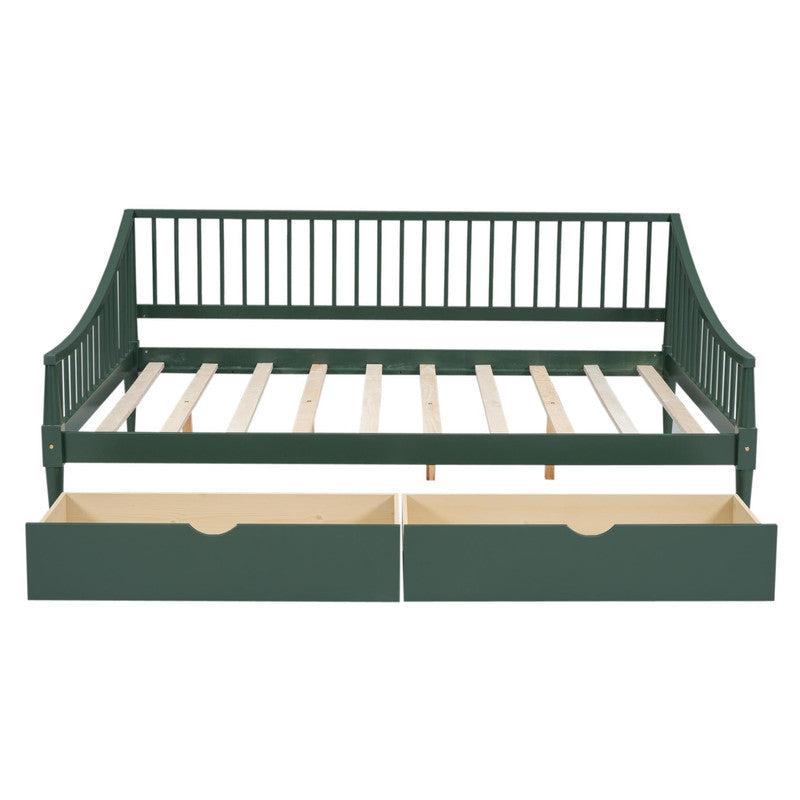 Full Size Daybed with Two Storage Drawers and Support Legs