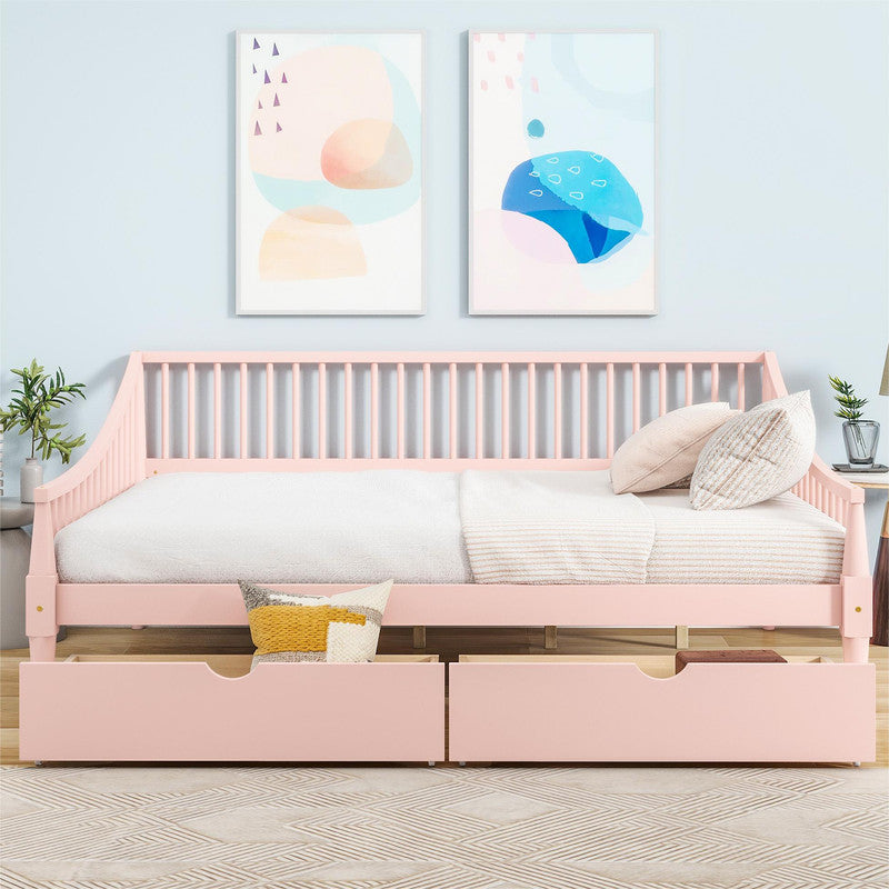 Full Size Daybed with Two Storage Drawers and Support Legs