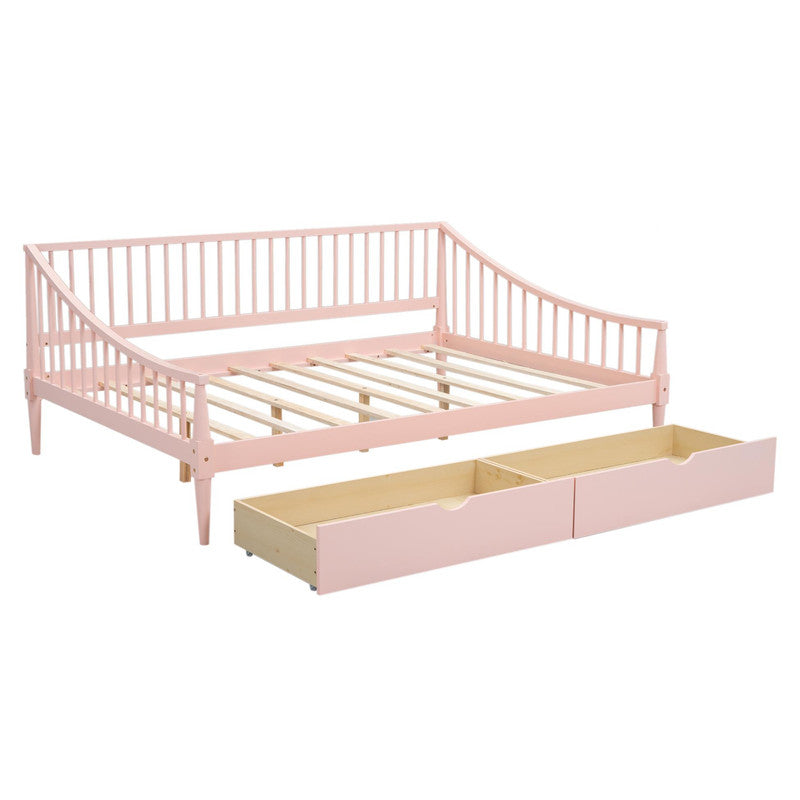 Full Size Daybed with Two Storage Drawers and Support Legs