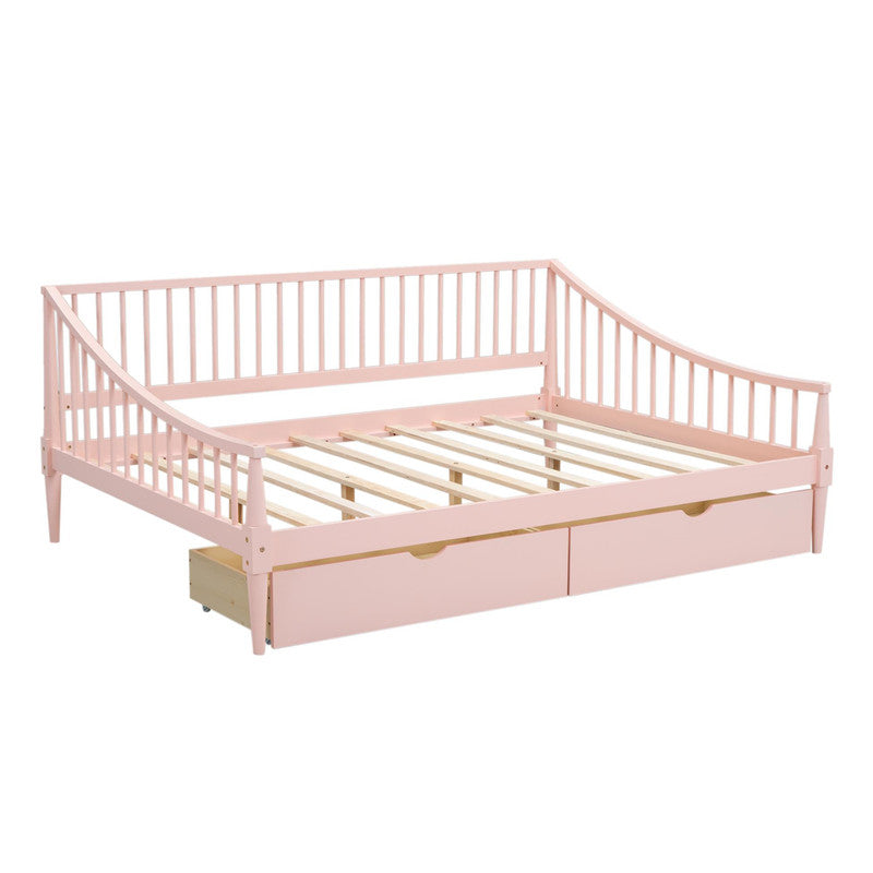 Full Size Daybed with Two Storage Drawers and Support Legs
