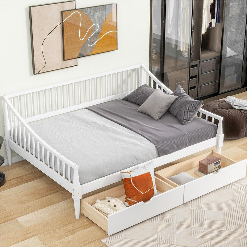 Full Size Daybed with Two Storage Drawers and Support Legs