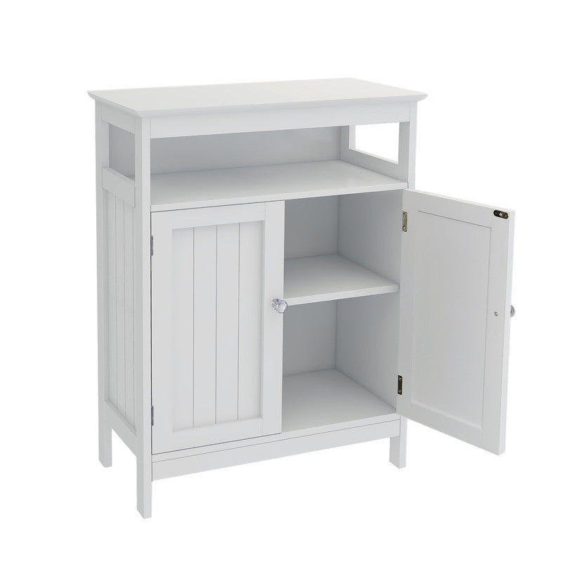 Bathroom Standing Storage Cabinet with Double Shutter Doors
