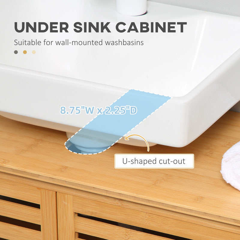 Bamboo Under Sink Cabinet Bathroom Organizer