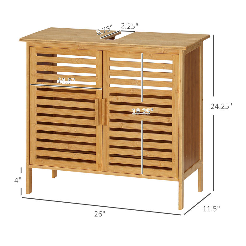 Bamboo Under Sink Cabinet Bathroom Organizer