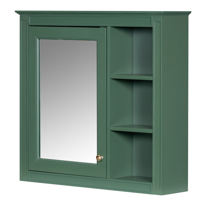 Wall Mounted Bathroom Storage Cabinet with Mirror and 3 Open Shelves