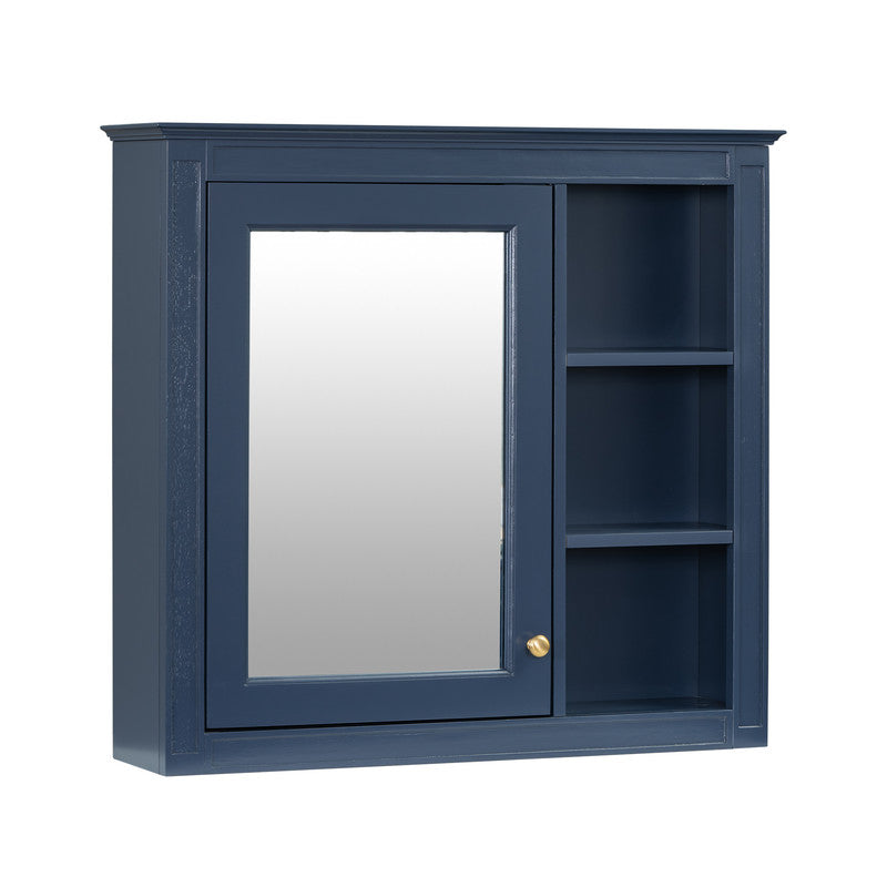 Wall Mounted Bathroom Storage Cabinet with Mirror and 3 Open Shelves