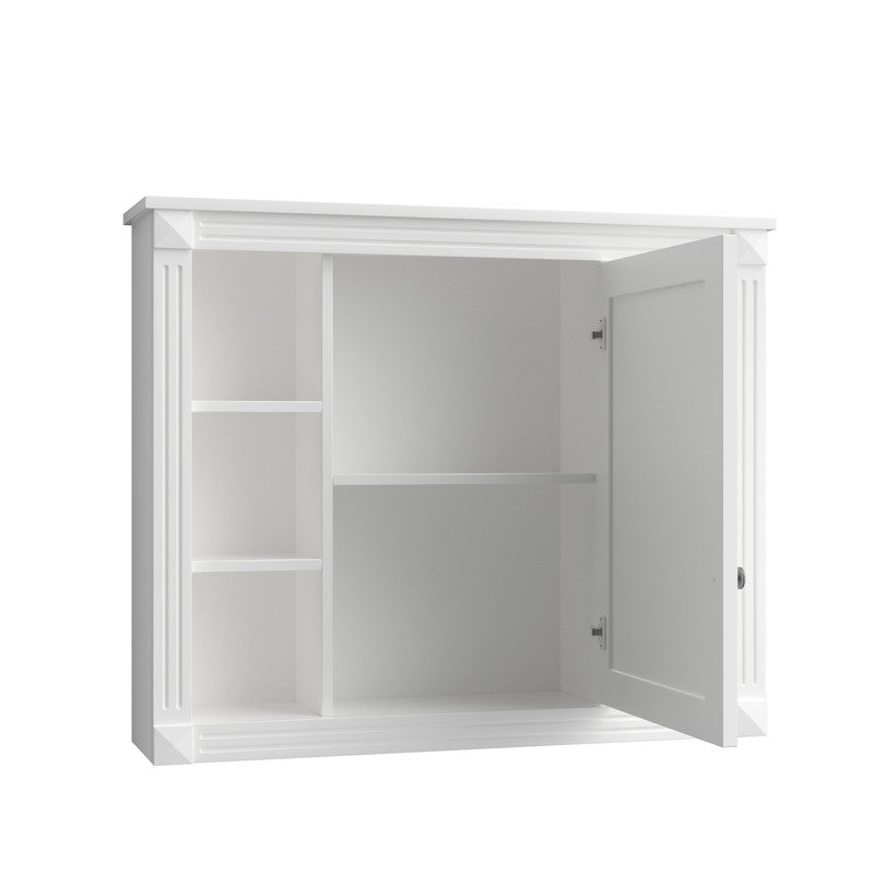 Wall Mounted Bathroom Storage Cabinet with Mirror, Mirror Cabinet with 6 Open Shelves