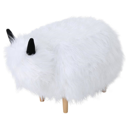 [Ship to Canada Only] Adorable Upholstered White Yak Ottoman