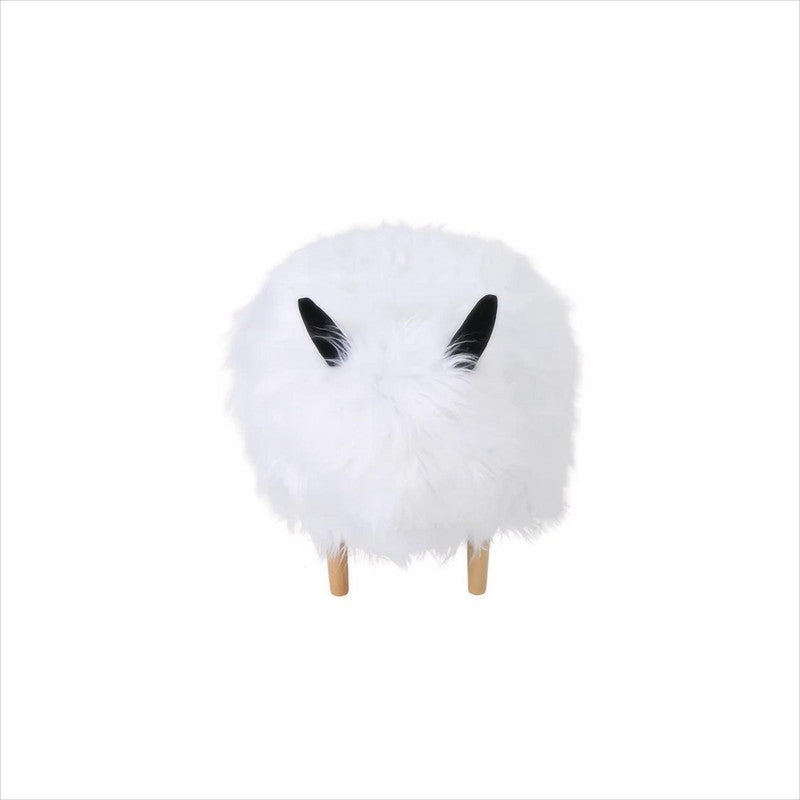 [Ship to Canada Only] Adorable Upholstered White Yak Ottoman