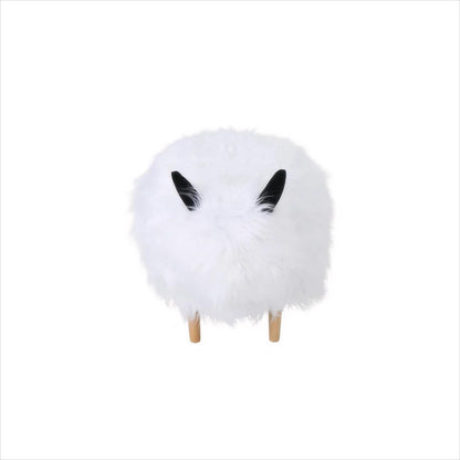 [Ship to Canada Only] Adorable Upholstered White Yak Ottoman