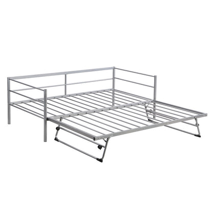 Twin Size Metal Daybed with Adjustable Trundle