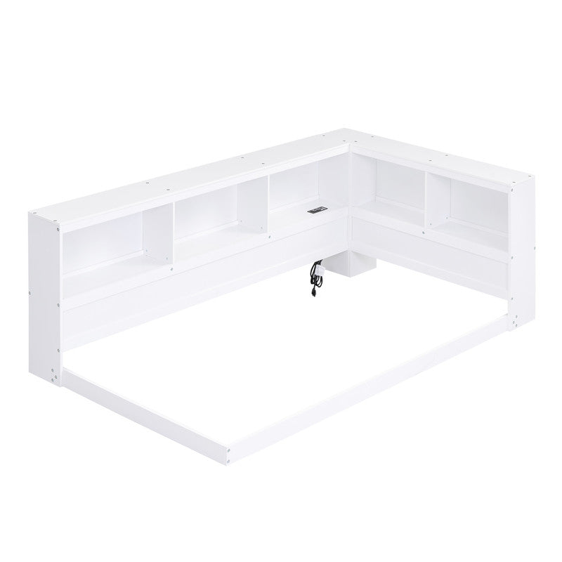 Wood Twin Size Daybed with Storage Cabinets and USB Ports