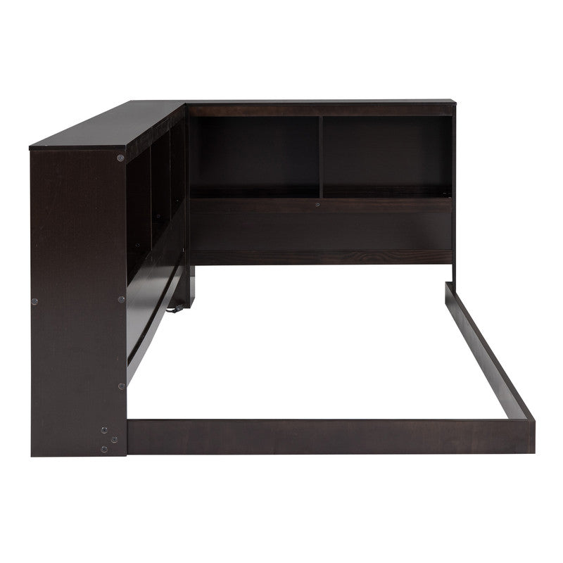 Wood Twin Size Daybed with Storage Cabinets and USB Ports