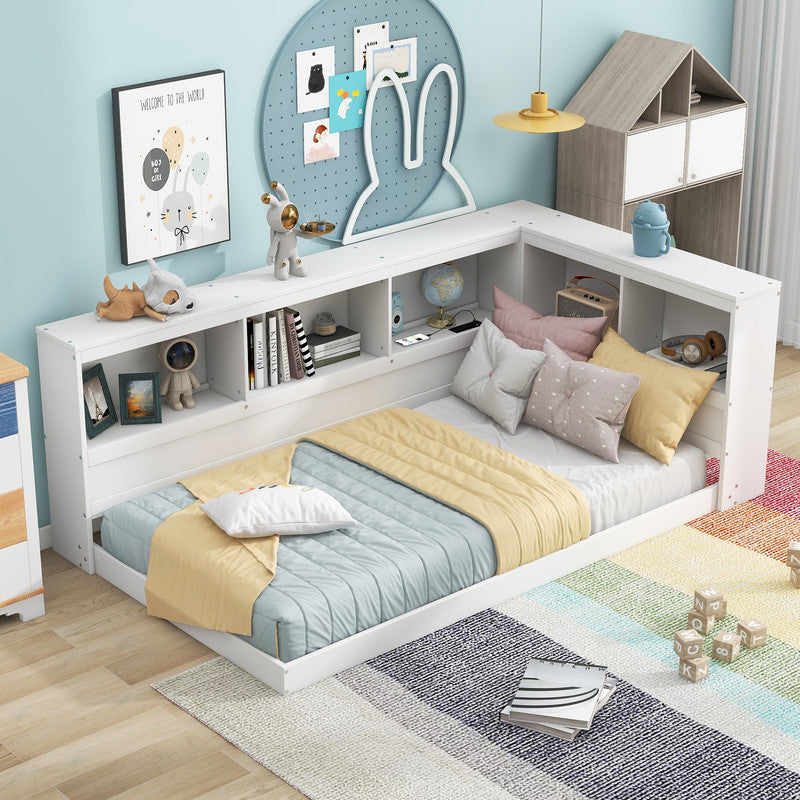 Wood Twin Size Daybed with Storage Cabinets and USB Ports