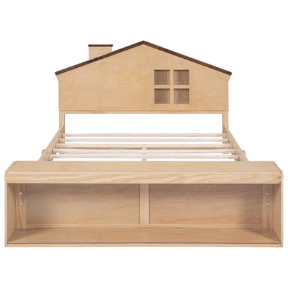 Full Size Platform Bed with LED Lights and Storage