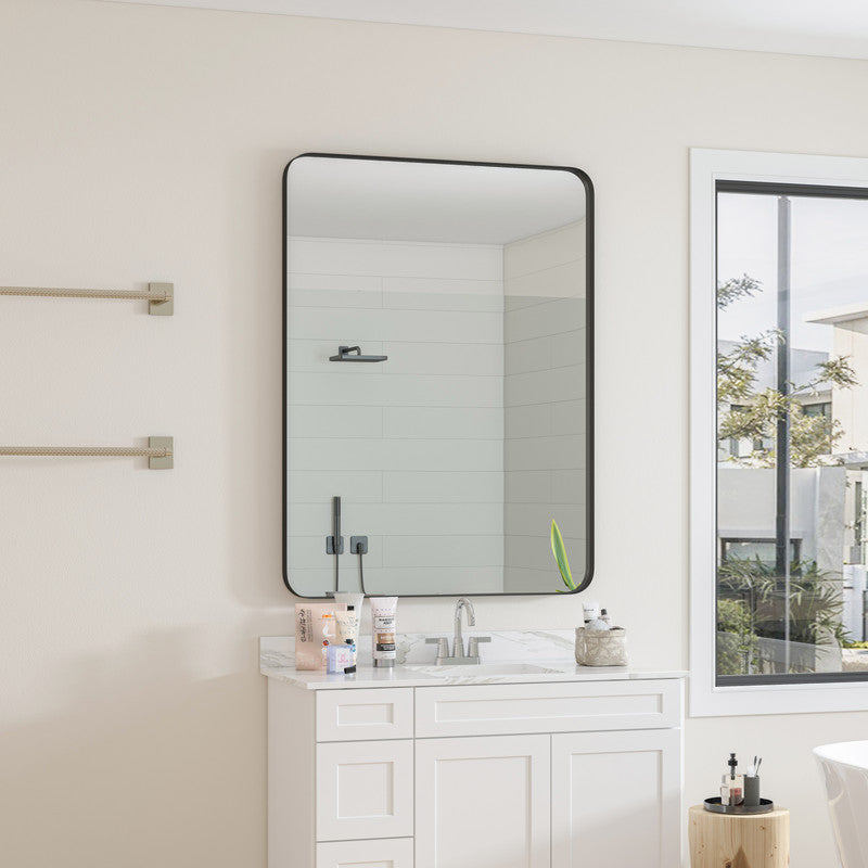 Wall Mirror Black Rectangular Mirror Metal Framed Mirror