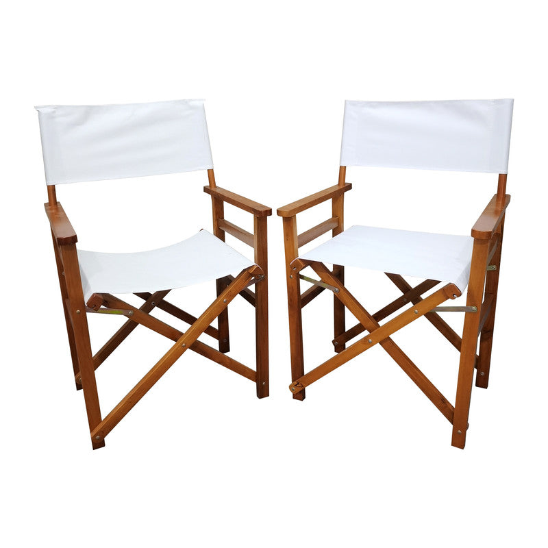 2 Pack Folding Chair Wooden Director Chair Canvas Folding Chair