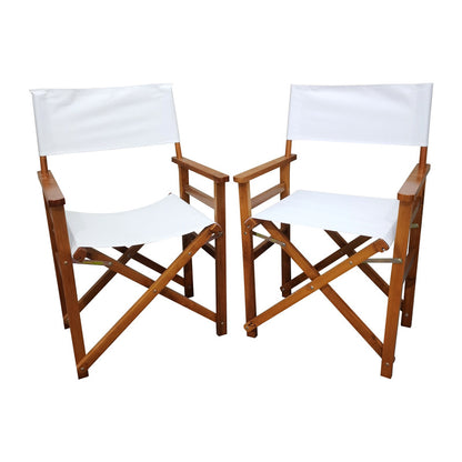 2 Pack Folding Chair Wooden Director Chair Canvas Folding Chair