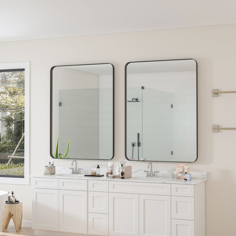 Wall Mirror Black Rectangular Mirror Metal Framed Mirror