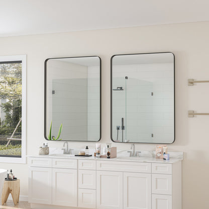 Wall Mirror Black Rectangular Mirror Metal Framed Mirror