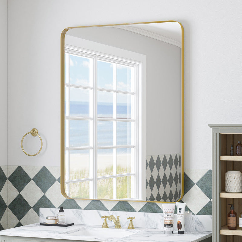 Wall Mirror Black Rectangular Mirror Metal Framed Mirror