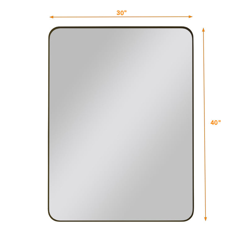 Wall Mirror Black Rectangular Mirror Metal Framed Mirror