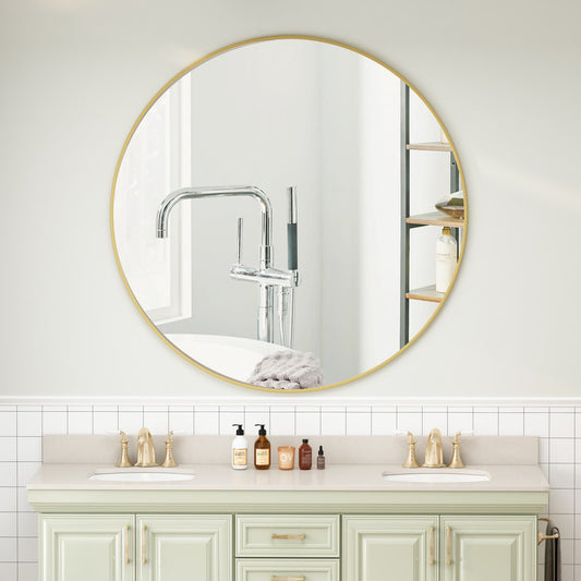 Wall Mirror Gold Circular Mirror Metal Framed Mirror