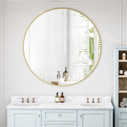 Wall Mirror Gold Circular Mirror Metal Framed Mirror