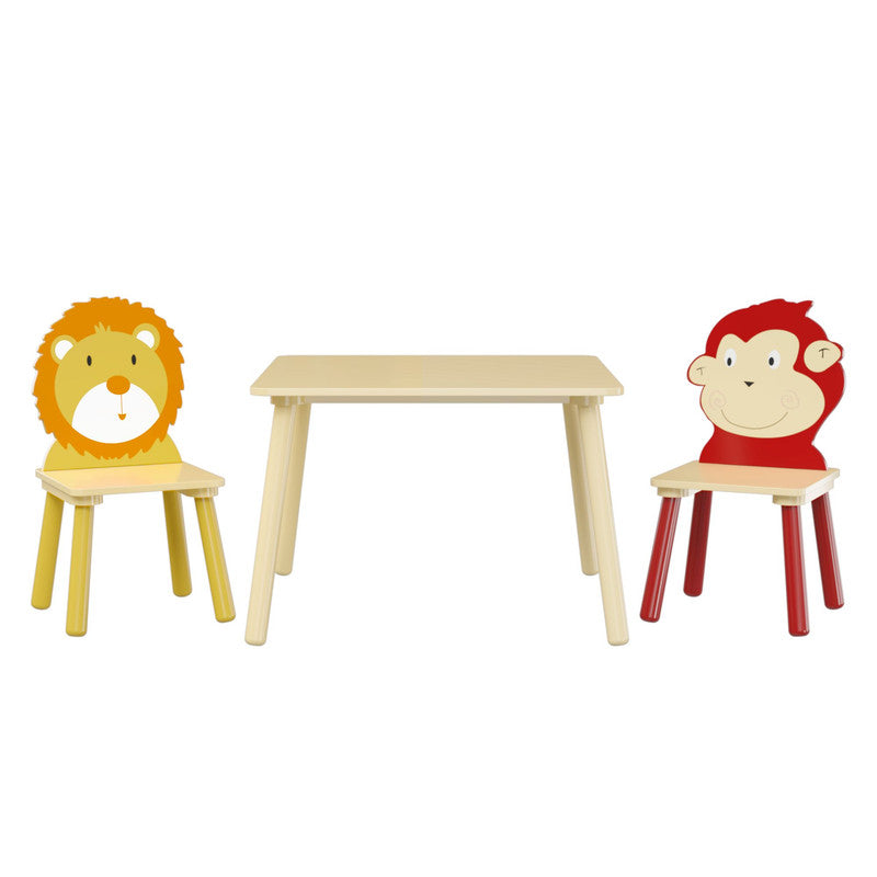 Kids Table and 2 Chairs Set Wooden Activity Play Table Set
