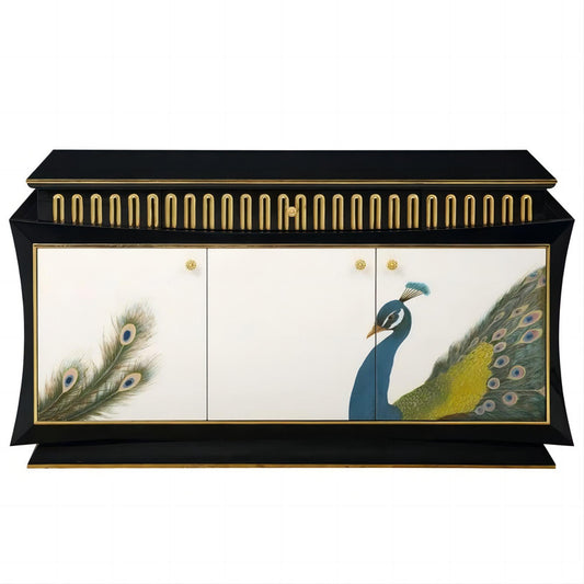 Hand Painting Peacock Sideboard