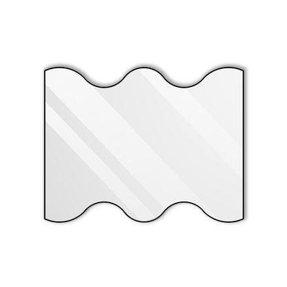 Wall Mirror Black Rectangular Mirror with 2 Wavy Sides Metal Framed Mirror